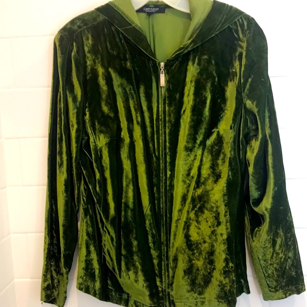 Beautiful Karen Kane green velvet hoodie💚⭐️sz S
